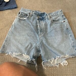 Agolde cross button fly Jean shorts 25